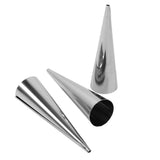 3pcs Pack Stainless Steel NOn Stick Dessert Cannoli Croissant Tubes Baking Tool Mold (S)