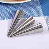 3pcs Pack Stainless Steel NOn Stick Dessert Cannoli Croissant Tubes Baking Tool Mold (S)