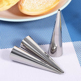 3pcs Pack Stainless Steel NOn Stick Dessert Cannoli Croissant Tubes Baking Tool Mold (S)