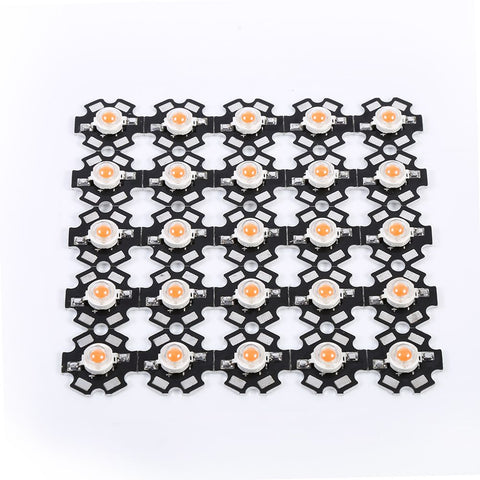 25Pcs/Pack 3W Full Spectrum 380nm-840nm Wavelength Led Plant Grow Light Chips (With 20mm PCB) In Australia - Darrahopens