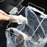 Creative Back Door Stainless Steel Trash Bag Hanging Rack Shelf Storage Hook Kitchen Cabinet