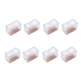 8 Pcs / Set Chair Legs Cover Rectangle Furniture Legs Protector with Rubber Sole(Transparent) In Australia - Darrahopens