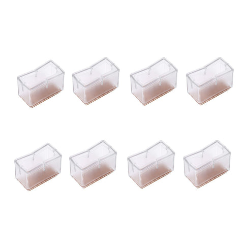 8 Pcs / Set Chair Legs Cover Rectangle Furniture Legs Protector with Rubber Sole(Transparent) In Australia - Darrahopens