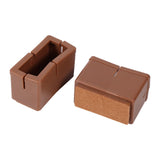 8 Pcs / Set Chair Legs Cover Rectangle Furniture Legs Protector with Rubber Sole(Coffee) In Australia - Darrahopens