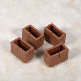 8 Pcs / Set Chair Legs Cover Rectangle Furniture Legs Protector with Rubber Sole(Coffee) In Australia - Darrahopens