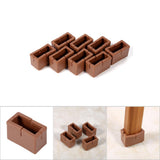 8 Pcs / Set Chair Legs Cover Rectangle Furniture Legs Protector with Rubber Sole(Coffee) In Australia - Darrahopens