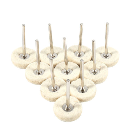 10PCS 25MM Wool Felt Polishing Buffing Drill Grinder Wheel Brushes With Handle For Rotary Tool In Australia - Darrahopens
