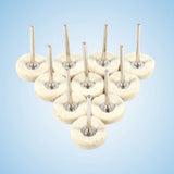 10PCS 25MM Wool Felt Polishing Buffing Drill Grinder Wheel Brushes With Handle For Rotary Tool