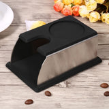 Coffee Tamper Holder Coffee Powder Maker Stand Rack Tool Stainless Steel Silicone (Black) In Australia - Darrahopens