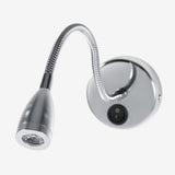 Silver LED Wall Lamps Flexible Gooseneck Bedroom Bedside Reading Light Warm White (Type 2)