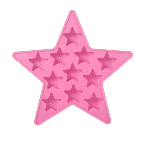Five Star Shaped Cool Silicone Ice Cube Tray Freeze Mold Maker Tools for Club Bar Party (Pink) In Australia - Darrahopens