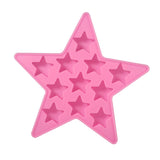 Five Star Shaped Cool Silicone Ice Cube Tray Freeze Mold Maker Tools for Club Bar Party (Pink)