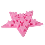 Five Star Shaped Cool Silicone Ice Cube Tray Freeze Mold Maker Tools for Club Bar Party (Pink)