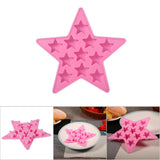 Five Star Shaped Cool Silicone Ice Cube Tray Freeze Mold Maker Tools for Club Bar Party (Pink)