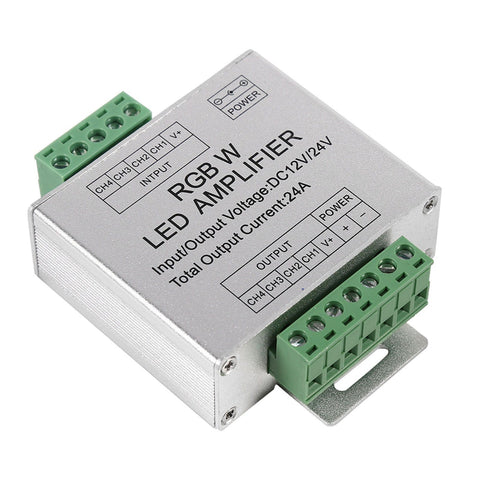 DC12-24V 24A RGBW Signal Amplifier 4 Channel Output Circuit Aluminum Shell LED Strip Controller In Australia - Darrahopens