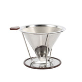 1x Portable 304 Stainless Steel Drip Dripper Double Layer Mesh Coffee Cone Filter Holder Infuse In Australia - Darrahopens