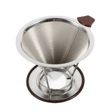 1x Portable 304 Stainless Steel Drip Dripper Double Layer Mesh Coffee Cone Filter Holder Infuse In Australia - Darrahopens