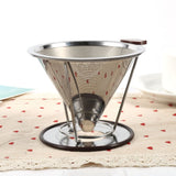 1x Portable 304 Stainless Steel Drip Dripper Double Layer Mesh Coffee Cone Filter Holder Infuse In Australia - Darrahopens