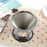 1x Portable 304 Stainless Steel Drip Dripper Double Layer Mesh Coffee Cone Filter Holder Infuse In Australia - Darrahopens