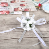 Beautiful Hand Ribbon Flower Bridal Bridesmaid Wrist Corsage Prom Wedding Decorations (Silver) In Australia - Darrahopens