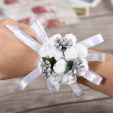 Beautiful Hand Ribbon Flower Bridal Bridesmaid Wrist Corsage Prom Wedding Decorations (Silver) In Australia - Darrahopens