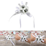 Beautiful Hand Ribbon Flower Bridal Bridesmaid Wrist Corsage Prom Wedding Decorations (Silver) In Australia - Darrahopens