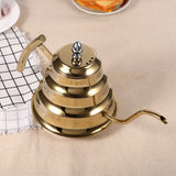 Bamboo Joint Design Stainless Steel Gooseneck Coffee Kettle Drip Pot Maker Infusion (Gold)