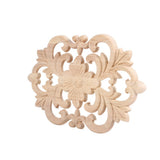 1Pc Wood Carved Onlay Applique Unpainted Furniture for Home Door Cabinet Decoration (22 x 14cm)