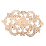 1Pc Wood Carved Onlay Applique Unpainted Furniture for Home Door Cabinet Decoration (22 x 14cm)