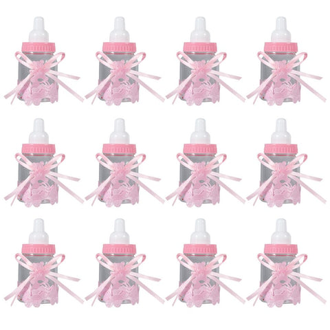 Candy Chocolate Bottles Box For Baby Shower Party Favors Gifts Decorations (12pcs Pink)