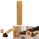 1Pc Round Portable Handmade Natural Bamboo Tea Jar Storage Holder Container Box (2.5 x 12cm)