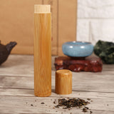1Pc Round Portable Handmade Natural Bamboo Tea Jar Storage Holder Container Box (2.5 x 15.5cm) In Australia - Darrahopens