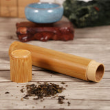 1Pc Round Portable Handmade Natural Bamboo Tea Jar Storage Holder Container Box (2.5 x 15.5cm) In Australia - Darrahopens