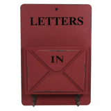 Wood Mail Letter Rack Key Holder Wall Storage Creative Home Decoration with Hook Hanger Red In Australia - Darrahopens