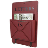 Wood Mail Letter Rack Key Holder Wall Storage Creative Home Decoration with Hook Hanger Red In Australia - Darrahopens