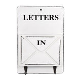 Wood Mail Letter Rack Key Holder Wall Storage Creative Home Decoration with Hook Hanger White In Australia - Darrahopens