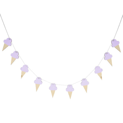 10Pcs Ice Cream Shape Wooden Hanging Garland Nursery Children Bedroom Wall Decorations (Purple) In Australia - Darrahopens