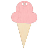 10Pcs Ice Cream Shape Wooden Hanging Garland Nursery Children Bedroom Wall Decorations (Pink)