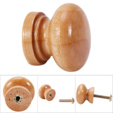 10Pcs Natural Wooden Furniture Pull Handle Kitchen Cabinet Drawer Cupboard Door Knob (S 24mm)