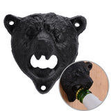 1Pc Cast Iron Bear Shape Wall Mounted Beer Soda Glass Bottle Cap Opener Kitchen Bar Tools Hot