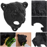 1Pc Cast Iron Bear Shape Wall Mounted Beer Soda Glass Bottle Cap Opener Kitchen Bar Tools Hot