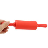 New NOn stick Silicone Rolling Pin Pastry Dough Roller Baking Tool with Plastic Handle Red In Australia - Darrahopens