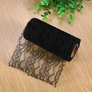 10 Yard Long Wedding Party Decoration Table Runner Chair Sash Floral Lace Tulle Roll (Black) In Australia - Darrahopens