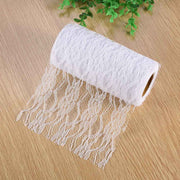 10 Yard Long Wedding Party Decoration Table Runner Chair Sash Floral Lace Tulle Roll (White) In Australia - Darrahopens