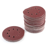 100pcs 8 Holes 5" Round Polishing Sandpaper Discs Sanding Sheet 60/80/100/120/240 Grit