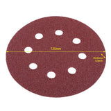 100pcs 8 Holes 5" Round Polishing Sandpaper Discs Sanding Sheet 60/80/100/120/240 Grit