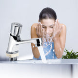 Public Ktchen Bathroom Chrome Plated Self Closing Water Saving Time Delay Basin Sink Tap Faucet Female Thread G1/2 In Australia - Darrahopens