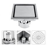 Home Stainless Steel Square Shape Anti odor Bathroom Floor Drain Waste Gate Shower Drainer