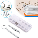 Eyeglass Sunglass Watch Repair Stainless Steel Screws Nuts Tool Kit Tweezer Screwdriver