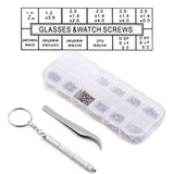 Eyeglass Sunglass Watch Repair Stainless Steel Screws Nuts Tool Kit Tweezer Screwdriver